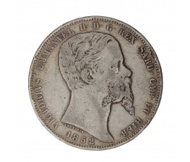 Monnaie, Italie, 5 Lire, Victor Emmanuel, Argent, 1852, Gênes, P15512