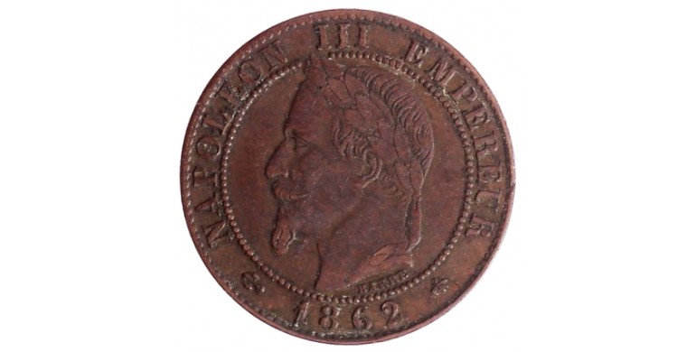 Monnaie, France, 1 centime, Napoléon III, Bronze, 1862, Paris (A), P14515