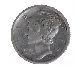 Monnaie, Etats-Unis, 1 Dime Mercure, Argent, 1918, P15534