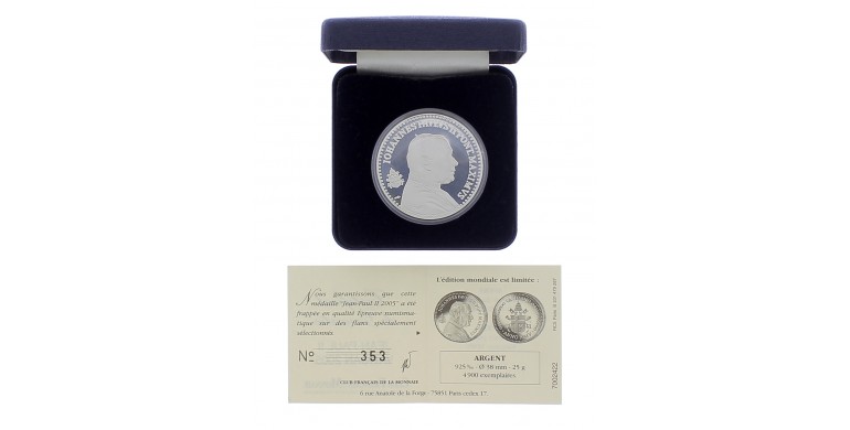 France, Médaille, Vatican 2005, Jean Paul II, Argent, 2005, P16071