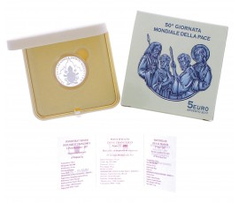 Monnaie, Vatican, 5 euro, 50ème journée mondiale de la paix, Argent, 2017, P16101