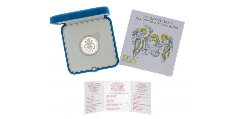 Monnaie, Vatican, 150ème anniversaire du cercle saint Pierre, Or et Argent, 2019, P16108