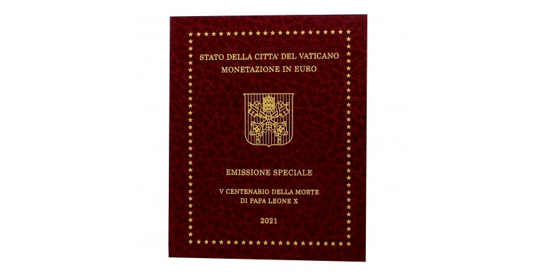 Vatican, Livret série Euro BU Vème centenaire de la mort de Pape Léon X, 2021, 9 pièces, C10740