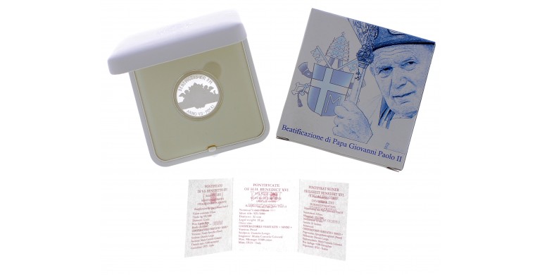 Monnaie, Vatican, 5 euro, Béatification du pape Jean Paul II, Argent, 2011, P16121