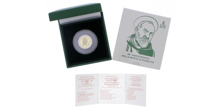 Monnaie, Vatican, 2 Euro - 50ème anniversaire de la mort de Padre Pio, cupro-nickel, 2018, P16138