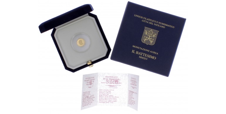 Monnaie, Vatican, 10 Euro - Le Baptême, Or, 2014, P16162
