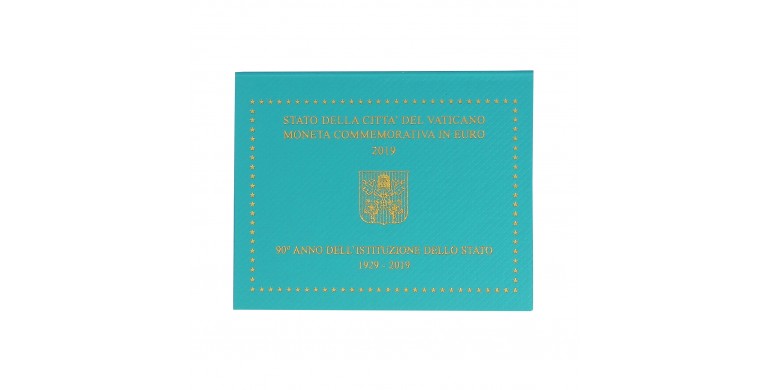 Vatican, 2 euro BU  90e anniversaire de l'Institution de l'Etat de la Cité du Vatican, 2019, C10770