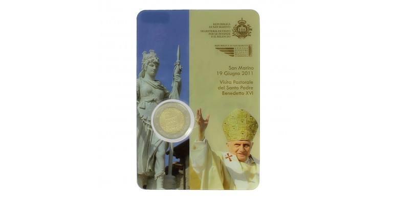 Saint Marin, 2 euro BU Visite pastorale de Benoît XVI, 2011, C10782