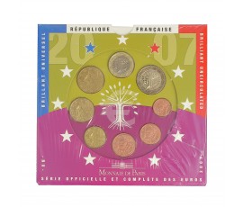 France, Coffret BU Série des monnaies courantes françaises, 2007, 8 pièces, C10808