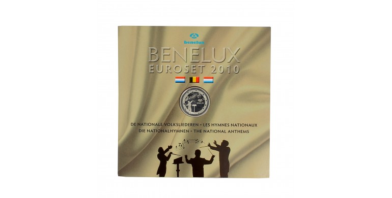 Benelux, Série officielle BU euro Les Hymnes nationaux, 2010, 25 pièces, C10811