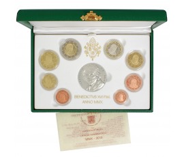 Vatican, Coffret Euro BE Pontificat de Benoit XVI - Caravage, 2010, 9 pièces, C10826