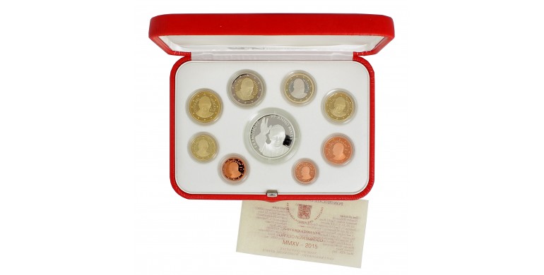 Vatican, Coffret Euro BE Pontificat du Pape François, 2015, 9 pièces, C10827