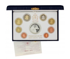 Vatican, Coffret Euro BE Pontificat du pape François, 2014, 9 pièces, C10831