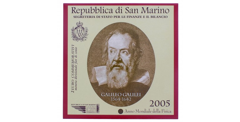 Saint Marin, 2 euro BU Galileo Galilée, 2005, P16178