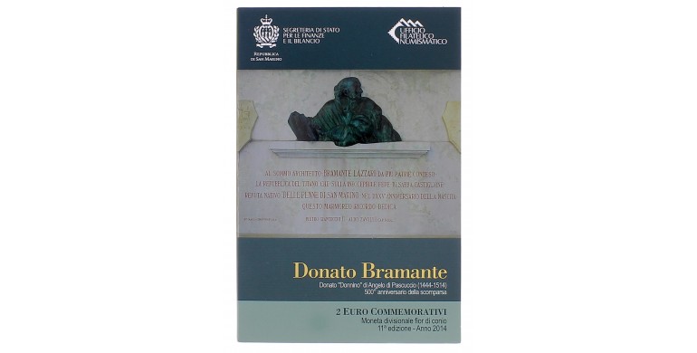 Monnaie, République de Saint Marin, 2 Euro -500e anniversaire de la disparition de Donato Bramante, cupro-nickel, 2014, P16191