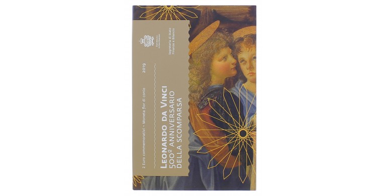 République de Saint Marin, 2 Euro - 500e anniversaire de la disparition de Léonard de Vinci, Cupro-nickel, 2019, P16196