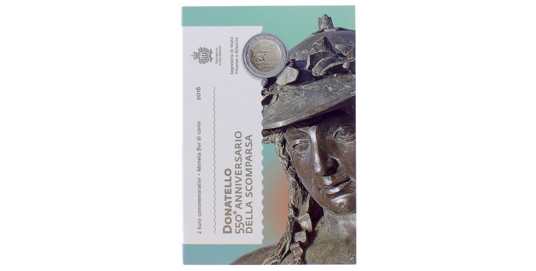 Monnaie, République de Saint Marin, 2 Euro - 550e anniversaire de la disparition de Donatello, cupro-nickel, 2016, P16206
