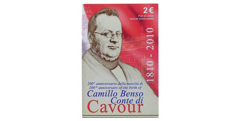 Monnaie, République de Saint Marin, 2 Euro - 200e anniversaire de la naissance du Comte de Cavour, cupro-nickel, 2010, P16216