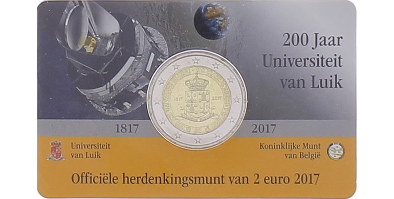 Monnaie, Belgique, 2 Euro - 200 ans de l'université deLiège, cupro-nickel, 2017, P16220