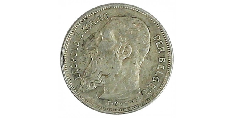 Monnaie, Belgique , 2 francs, Léopold II, Argent, 1909,, P11541