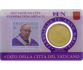 Monnaie, Vatican, 50 centimes Euro - carte N°23, 2019, P16235