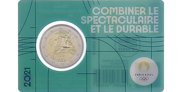 Monnaie de Paris, 2 Euro - Jeux Olympiques de Paris 2024, Cupro-nickel, Pessac, 2021, P16243