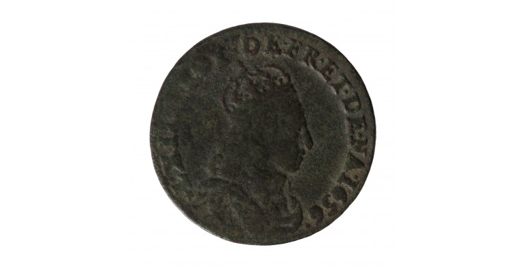 Monnaie, France, 1 Liard de France, Louis XIV, cuivre, 1656, Meung sur Loire (E),  P15765