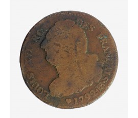 Monnaie, France, 2 sols à la Balance, Louis XVI, métal de cloche, 1792, Strasbourg (BB), P15780