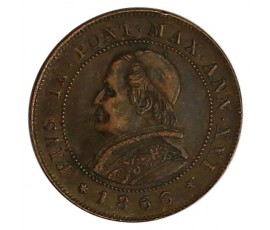 Monnaie, Etats Pontificaux, 2 soldi, Pie IX, Cuivre, 1866, Rome (R), P11543