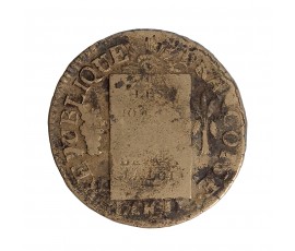 2 sols à la Balance, Louis XVI, Métal de cloche, 1793, Lille (W), P15783