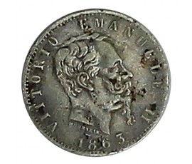 Monnaie, Italie , 20 centesimi, Victor Emmanuel II, Argent, 1863, Turin, P11544
