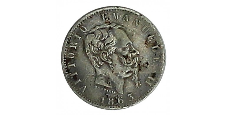Monnaie, Italie , 20 centesimi, Victor Emmanuel II, Argent, 1863, Turin, P11544