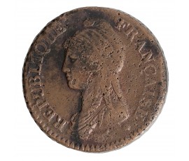 Monnaie, France, Un décime Dupré, Ier république, cuivre, An 8, Limoges (I), P15805