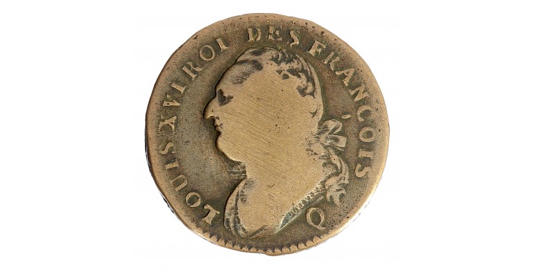 Monnaie, France, 12 Deniers, Louis XVI, métal de cloche, 1792, Perpignan (Q), P15811