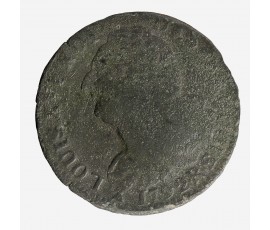 Monnaie, France, 2 Sols François, Louis XVI, métal de cloche, 1792, Orléans (R), P15817