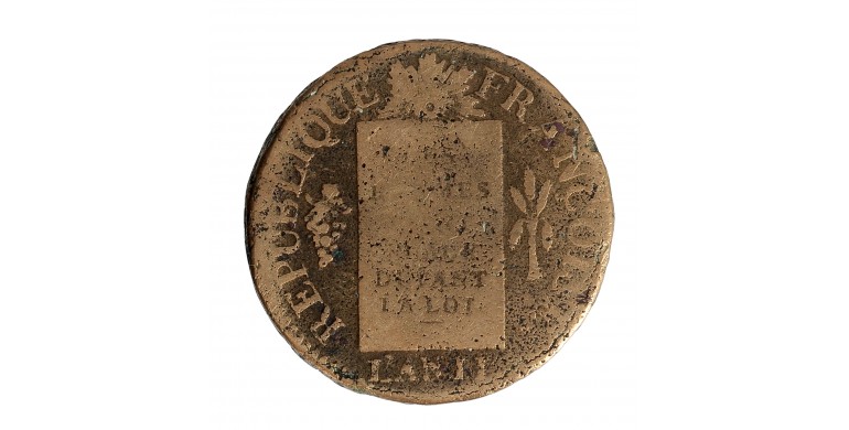 Monnaie, France, 1 sol à la Balance, Convention, Cuivre, 1793, Strasbourg, P15819