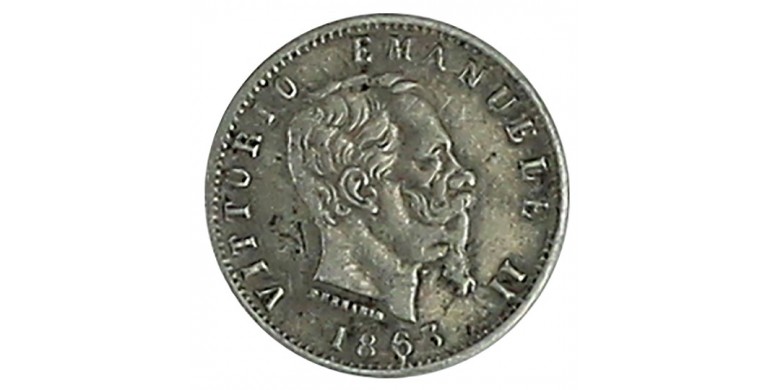 Monnaie, Italie , 20 centesimi, Victor Emmanuel II, Argent, 1863, Milan (M), P11545