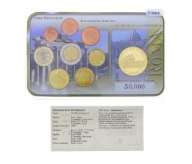 Italie, Série Euro avec médaille pour Rome, 2002 à 2008, 9 pièces, C10849