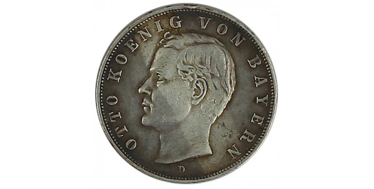 Monnaie, Bavière, 3 mark, Otto, Argent, 1909, Munich (D), P11548