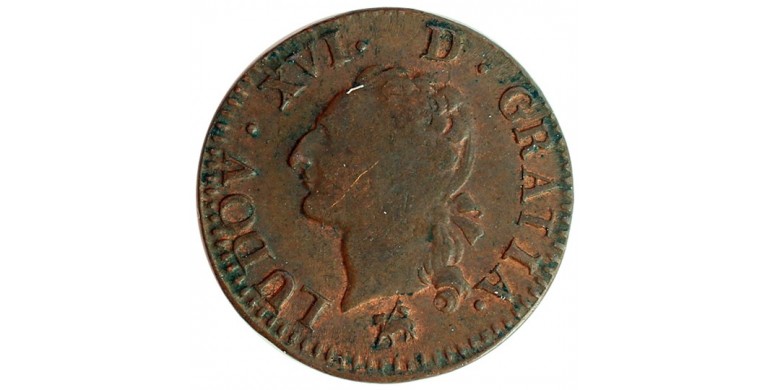 Monnaie, France , Liard, Louis XVI, Cuivre, 1791, Rouen (B), P11563