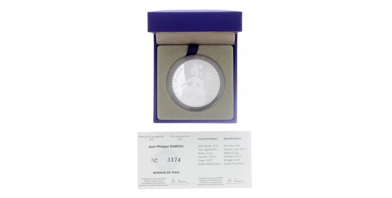 Monnaie de Paris, 10 Euro Jean Philippe Rameau, Argent, 2014, Pessac, P16267