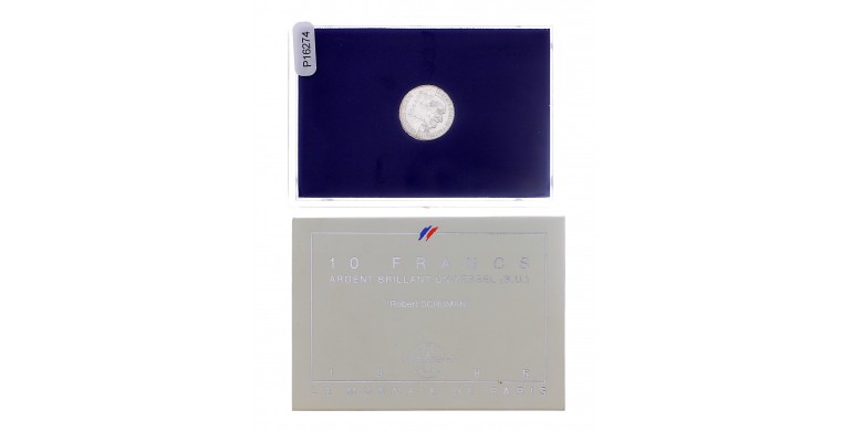 Monnaie de Paris,  10 Francs BU Robert Schuman, Argent, 1986, Pessac, P16274