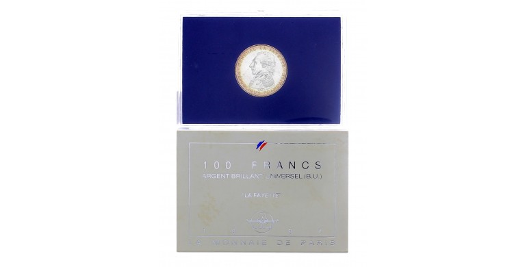 Monnaie, France, 100 Francs BU La Fayette, Argent, 1987, P16278