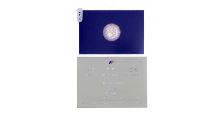 Monnaie de Paris, 10 Francs BU Rolland Garros, Argent, 1988, Pessac, P16281