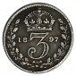 Monnaie, Grande-Bretagne, 3 pence, Victoria, Argent, 1897,, P11564