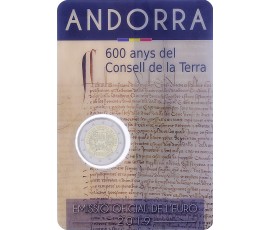 Andorre, 2 Euro BU 600 ans du conseil de la Terre, 2019, C10896