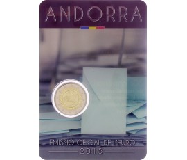 Andorre, 2 Euro BU 600 ans 30ème anniversaire du passage de la majorité à 18 ans, 2015, C10898