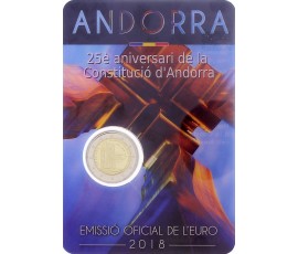 Andorre, 2 Euro BU 25ème anniversaire de la constitution d'Andorre, 2018, C10900