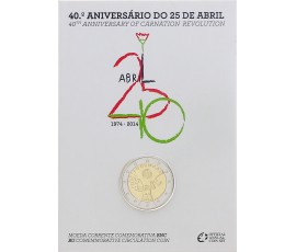 Portugal, 2 Euro BU 40ème anniversaire de la révolution de Carnage, 2014, C10902