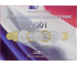 France, Série BU des monnaies courantes françaises, 2001, 10 pièces, C10912